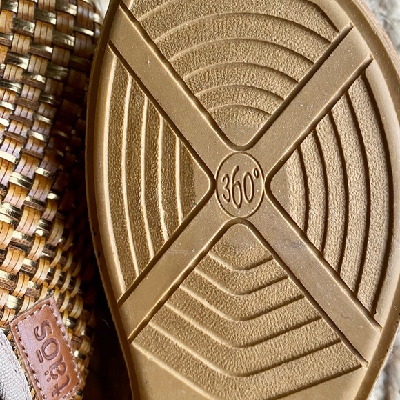 TAOS PRIMAVERA WOVEN SLIP ON MULE IN TAN/BRONZE SIZE 37 ( 6-6.5 ) NWOT - Picture 5 of 13